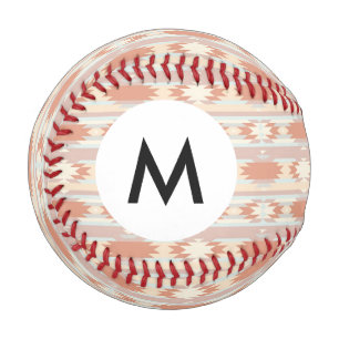 Monogram Geometric pattern in aztec style 3 Baseball