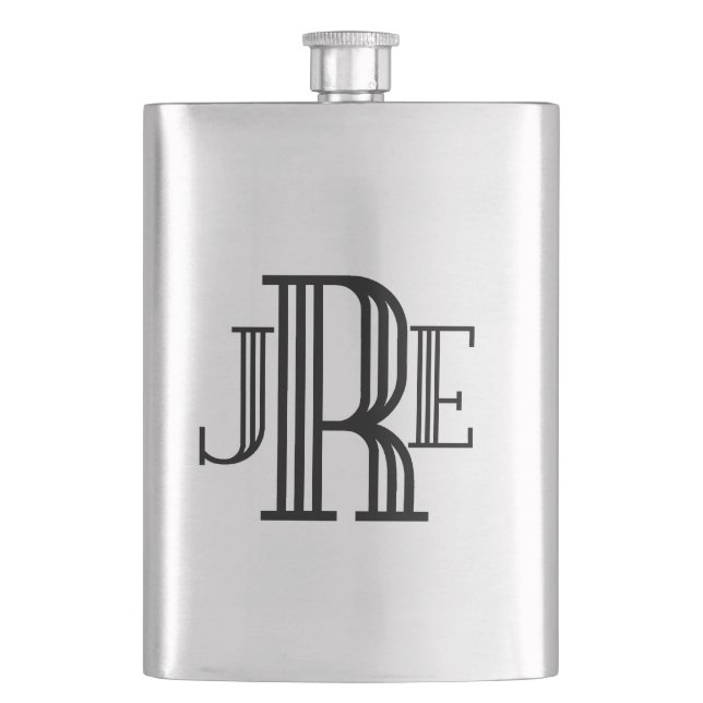 Monogram Gift Flask for Men - Customisable (Front)