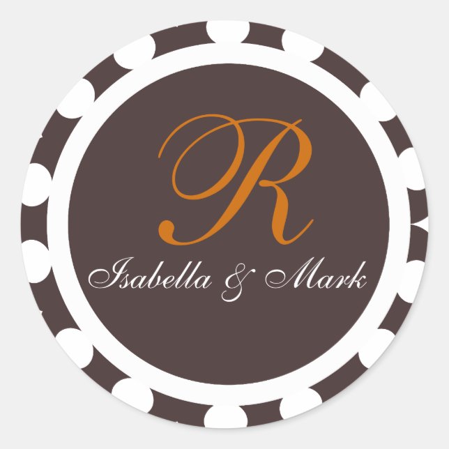 Monogram Gift Seals Round Sticker (Front)