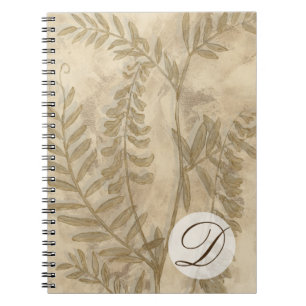 Monogram   Gilded Foliage I Spiral Notebook