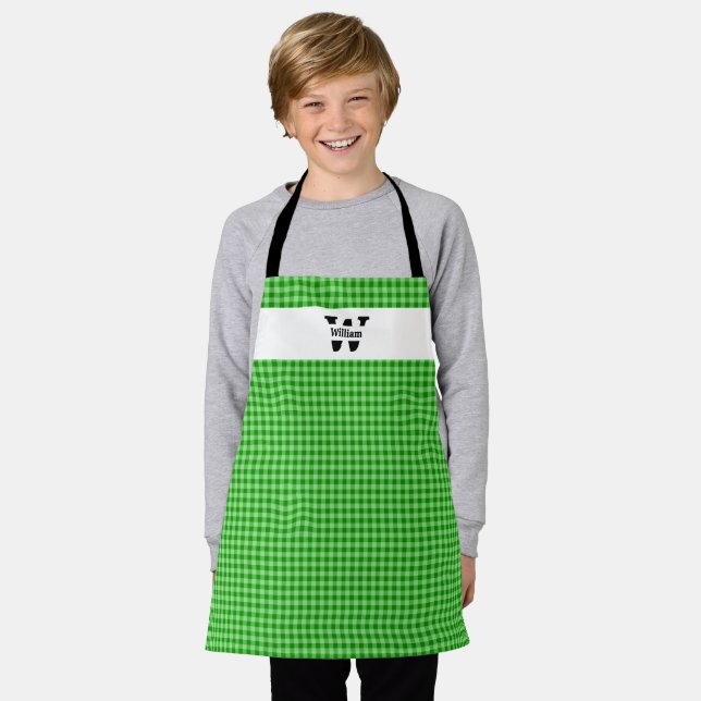 Monogram Gingham Apron (Worn)