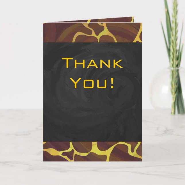 Monogram Giraffe Brown, Yellow Print Card (Front)