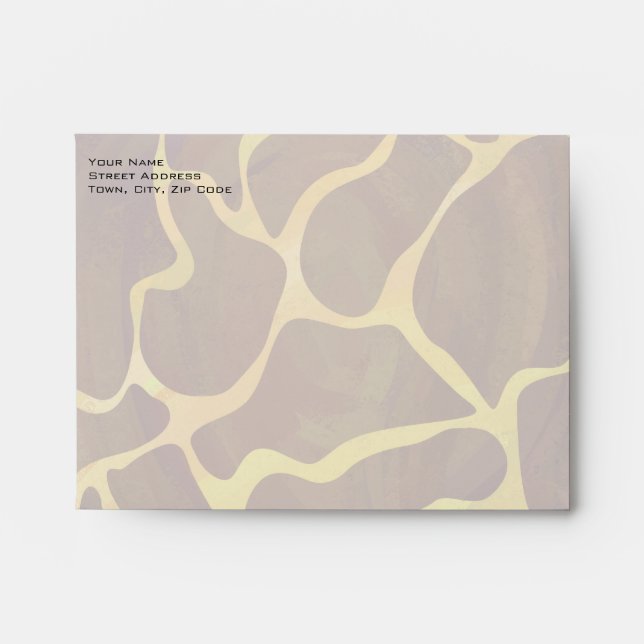 Monogram Giraffe Brown, Yellow Print Envelope (Front)