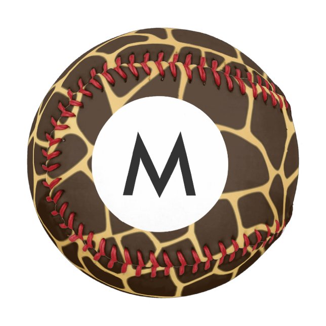 Monogram Giraffe Spotted Background Baseball (Front Left)