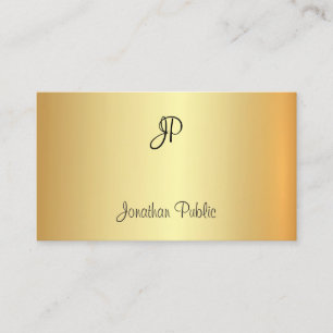 Monogram Glamour Faux Gold Professional Elegant Business Card