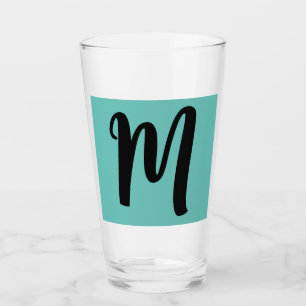 MONOGRAM GLASS BLUE TUMBLER