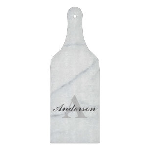 Monogram Glass Chopping Paddle - Grey Marble Cutting Board
