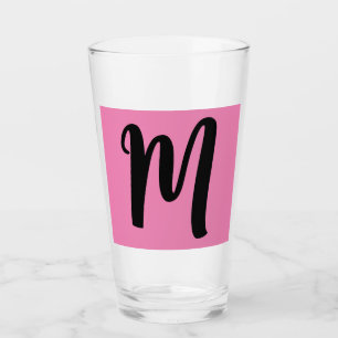 MONOGRAM GLASS PINK TUMBLER