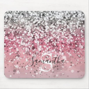 Monogram Glitter Mouse Pad