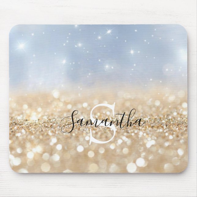 Monogram Glitter Mouse Pad (Front)