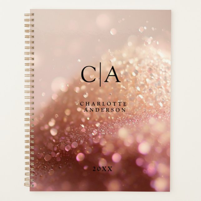 Monogram Glitter Planner (Front)