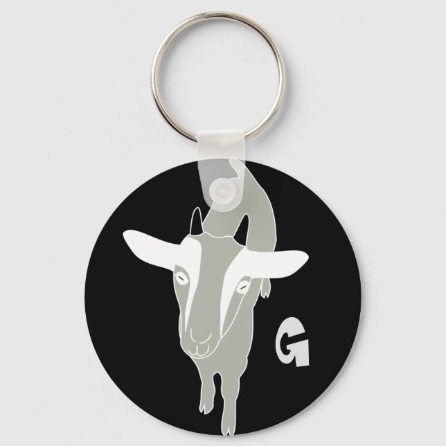 Monogram goat keychain (Front)