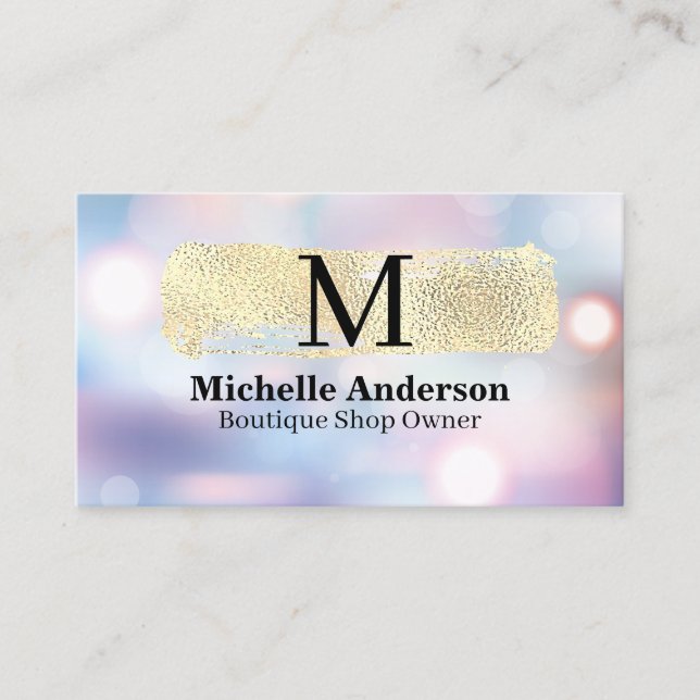 Monogram | Gold Brushed | Boke Business Card (Front)