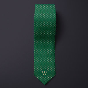 Monogram Gold Chain-Link Pattern Tie