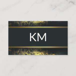 Monogram Gold Dust Gold Metallic Lines Business Card