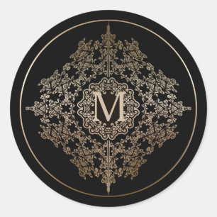 Monogram Gold Filigree Motif Stickers
