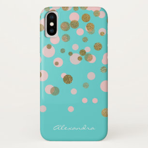 Monogram Gold Foil and Rose Gold Confetti Case-Mate iPhone Case