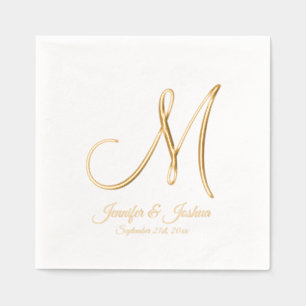 Monogram Gold Foil Wedding Foil Napkins