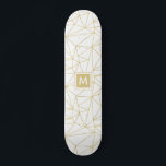 Monogram Gold Geometric Abstract Pattern Skateboard<br><div class="desc">This modern design features a cool and trendy geometric abstract pattern with your personalised monogram. Personalise by editing the text in the text box provided #skateboarding #skate #skateboard #skatelife #sk #skateboardingisfun #skater #skatepark #skateshop #skateeverydamnday #skateeverydamnday #skateboarder #skateboards #skating #life #skatergirl #trendy #cool #outdoor #personalised #personalizedgifts #gold #monogram #monogrammed</div>