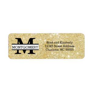 Monogram Gold Glitter - Address Labels