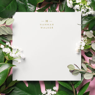 Monogram Gold Grey   Minimalist Elegant Modern Card