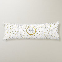 Monogram Gold Leaf Print Silver Confetti