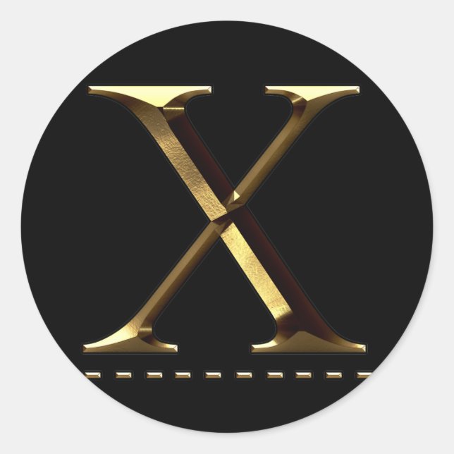 Monogram gold letter X Your Sticker (Front)