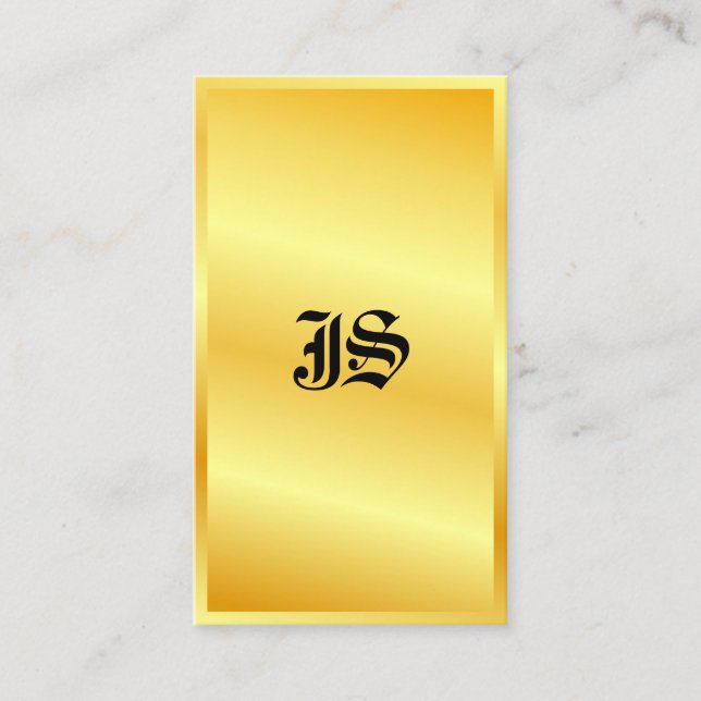 Monogram Gold Look Classic Style Text Template Business Card (Front)