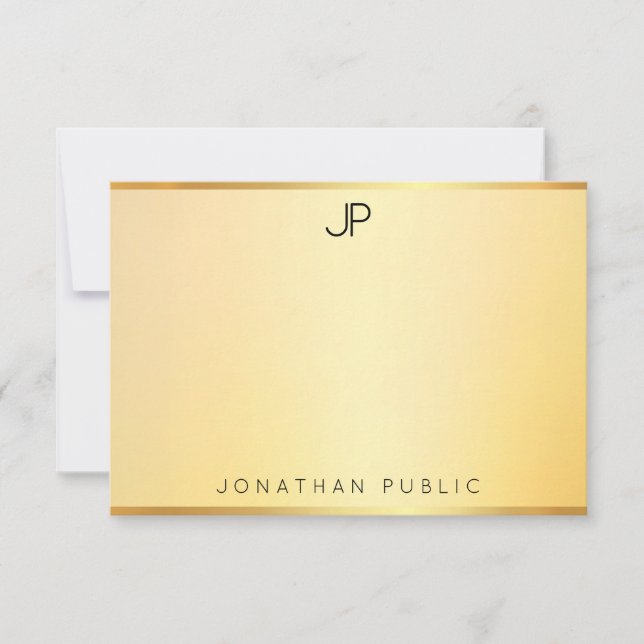 Monogram Gold Look Template Modern Simple Elegant (Front)