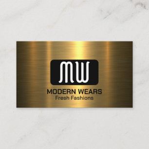 Monogram Gold Metallic Business Card