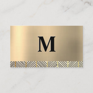 Monogram Gold Metallic Pattern Business Card