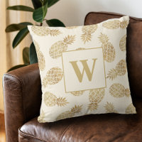 Monogram Gold Pineapples on Ivory