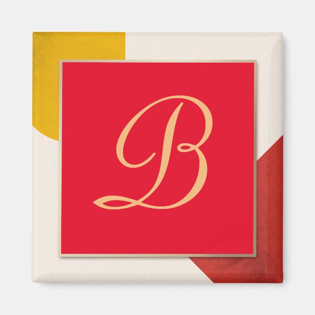 Monogram gold script B Magnet (Front)