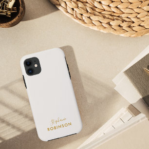 Monogram Gold Script Neutral Modern Minimalist  Case-Mate iPhone Case