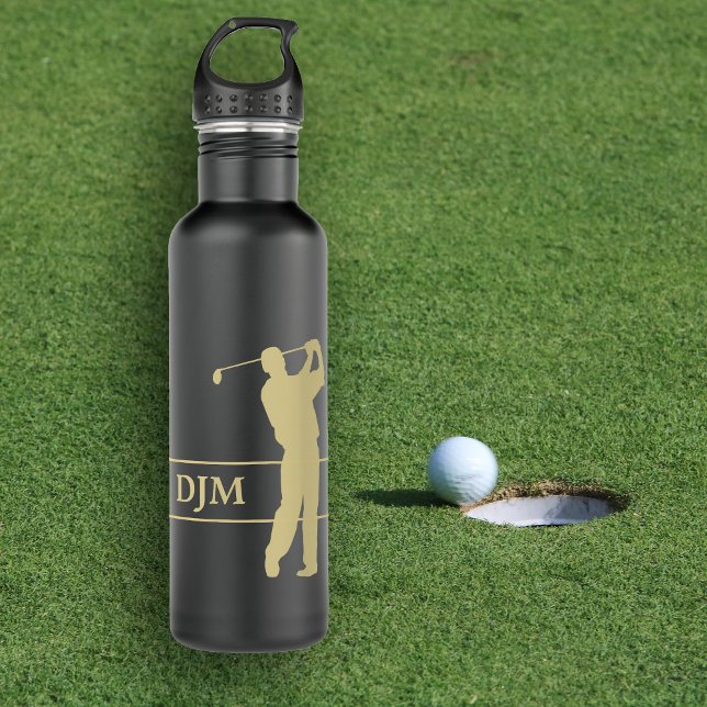 Monogram Gold Silhouette Golfer 710 Ml Water Bottle (Creator Uploaded)