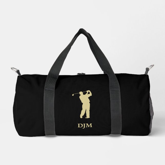 Monogram Gold Silhouette Golfer Duffle Bag (Front)