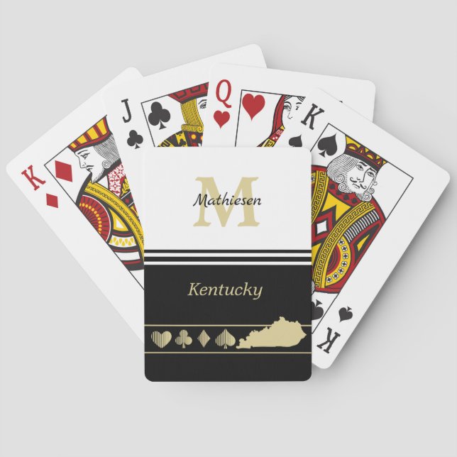 Monogram Gold Silhouette Kentucky Playing Cards (Back)