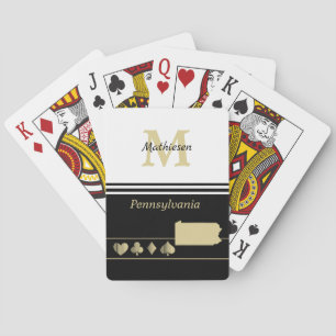 Monogram Gold Silhouette Pennsylvania Playing Cards