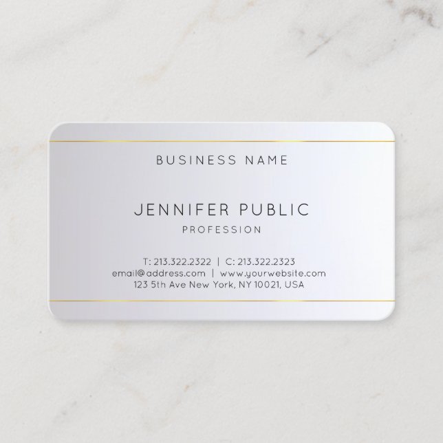 Monogram Gold Silver Rounded Elegant Template Business Card (Front)