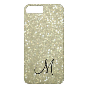 Monogram Gold Sparkle iPhone 7 Plus Case