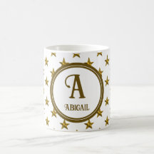 Monogram Gold Star Pattern Personal Initial