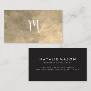 Monogram Gold Texture Background Business Card