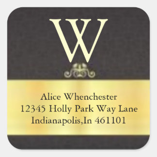 Monogram Gold trim and black envelope seals