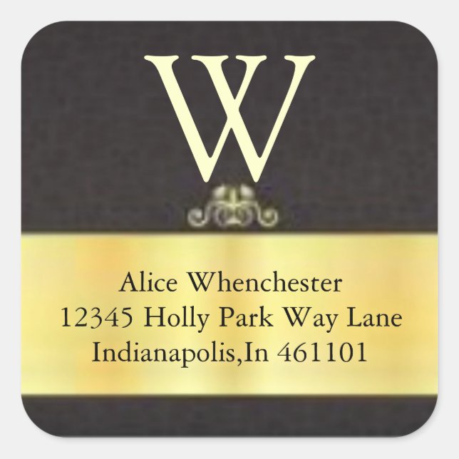 Monogram Gold trim and black envelope seals (Front)