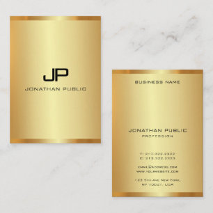 Monogram Gold Vertical Template Luxury Silk Finish Business Card
