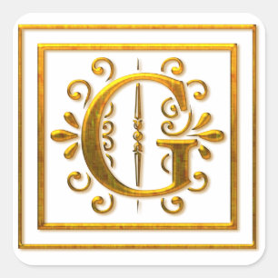 Monogram Golden G Elegant Stickers