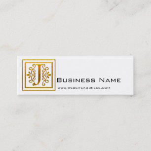 Monogram Golden J Elegant Profile Cards
