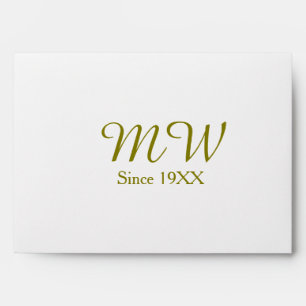 Monogram golden since 19XX year oatmeal wedding na Envelope