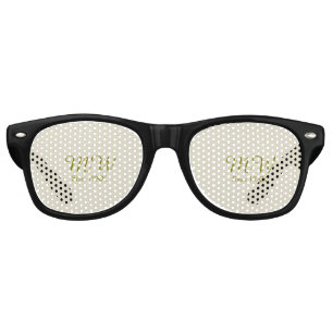 Monogram golden since 19XX year oatmeal wedding na Retro Sunglasses