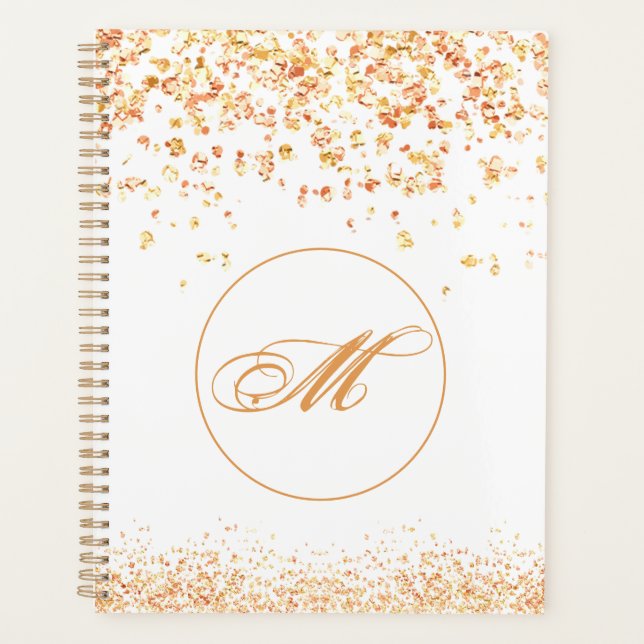 Monogram Golden Sparkles Planner (Front)